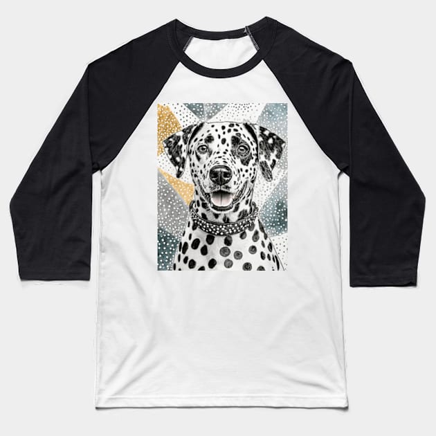 Dog Portrait - Dalmatian Baseball T-Shirt by Dec69 Studio